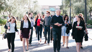 Group of LMU students walking