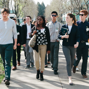 LMU Career Trek students walking on the Google campus